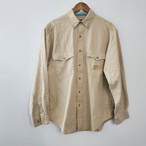 The Australian Outback Collection Mens Beige Button Front Size L Outdoors Rugged